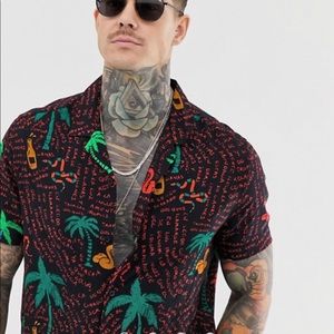 ASOS Men Tropical Hawaiian Palm Shirt